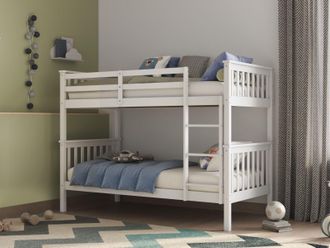 Flair Koop Detachable Bunk Bed in White | Size: Single