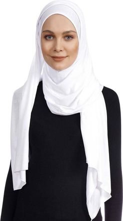 Generic Jersey Hijab Head Scarf for Women - Muslim, African and Indian Fashion Compatible (White)