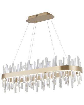 Bethel International Stainless Steel Led Chandelier With Crystals