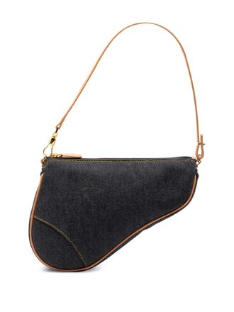 Dior 2001 Mini Denim Saddle Pochette shoulder bag - women - Denim - One Size - Blue