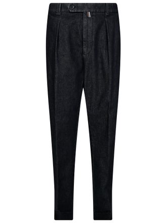 Berwich Black Tailored Pleated Formal Pants