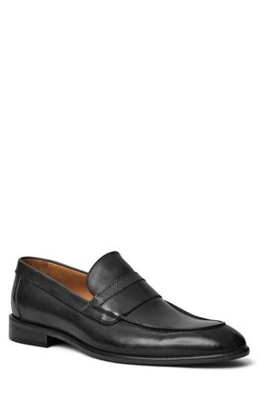 Bruno Magli Severino Apron Toe Loafer in Black Calf at Nordstrom, Size 11.5
