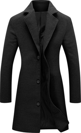 Generic Womens Fashion Trench Coat Casual Comfy Elegant Lapel Coat Solid Color Classic Plus Size Jacket Ladies Winter Warm Button Down Loose Fit Baggy Autumn 