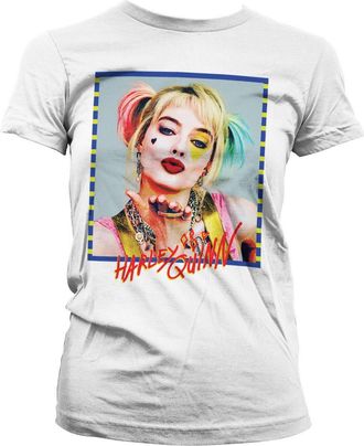Birds of Prey Officially Licensed Harley Quinn Kiss Women T-Shirt (White), M