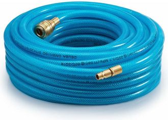 Deuba Manguera Neum&aacute;tica 10-15-20-30m 15 Bar 1/4 &Oslash;6-12mm Reforzada Con Tela Para Compresor Y Herramientas De Aire Comprimido 2x 30 Metros