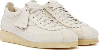 Clarks Wallabee Tor Mens Off White Suede Shoes - Size UK 8
