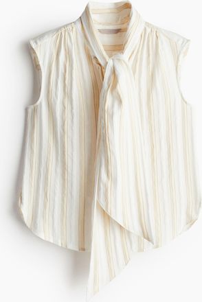 H&M Bluse mit Bindeb&auml;ndern - Beige