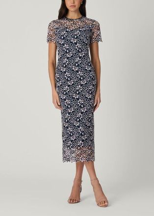 Shoshanna Kiriya Teresina Lace Dress in Navy/blush at Nordstrom, Size 10