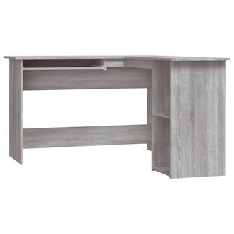 Berkfield Home Corner Desk Grey Sonoma 120x140x75 cm Engineered Wood | Size: 120 x 140 x 75 cm