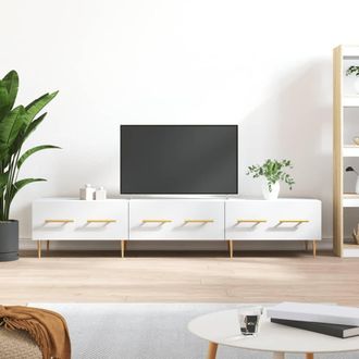 Berkfield Home TV Cabinet White 150x36x30 cm Engineered Wood | Size: 150 x 36 x 30 cm