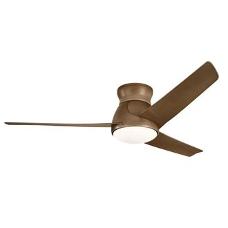 Netlighting Kichler Eris Ceiling Fan Walnut 132cm IP44 LED Remote Control in Brown