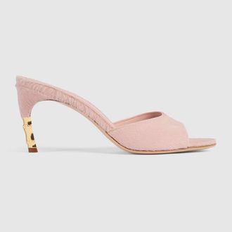 Gucci Womens Castello Slide, Pink, Leather