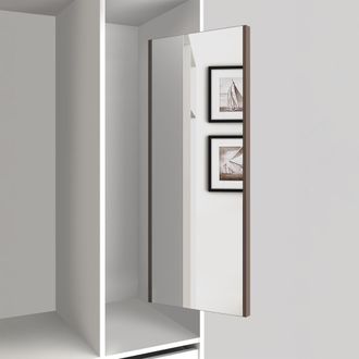 Emuca Emuca - Espejo Extra&iacute;ble Para Interior De Armario, Acero Y Pl&aacute;stico Y Cristal, Pintado Moka