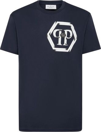 Philipp Plein T-Shirt Ronde Hals Hexagon - Heren - T-shirts - Blauw - 2XL - Katoen - Tops