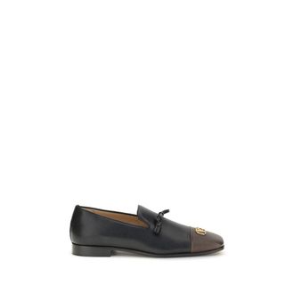 Valentino Garavani Zwarte Ziegenleer Instaploafers