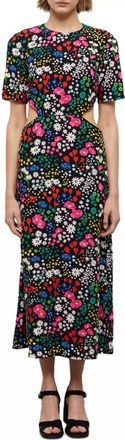 The Kooples Joyful Flowers Midi Dress In Floral