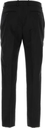Alexander McQueen Mens Cigarette Trousers Black Cotton Mohair Wool