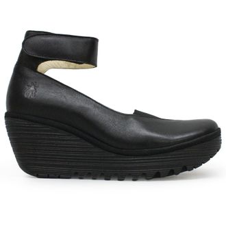 FLY London YOUS529FLY Dublin Leather Womens Comfort Shoes - Black - Size:UK 4