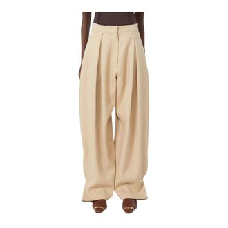 Sportmax Broeken, Dames, Beige, 2Xs, Wide Broeken
