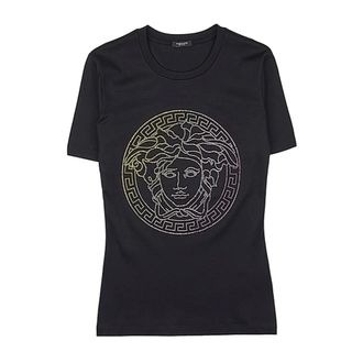 Versace T-Shirts, female, Black, M, T-Shirt