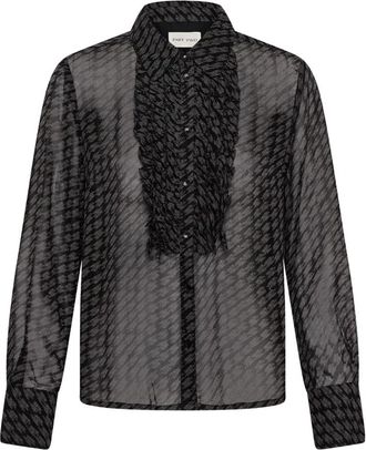 Part Two Printed Blouse - Dames - Blouses - Zwart - 2XS - Katoen - Overhemden