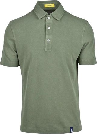 Drumohr Olive Green Knitted Cotton Polo