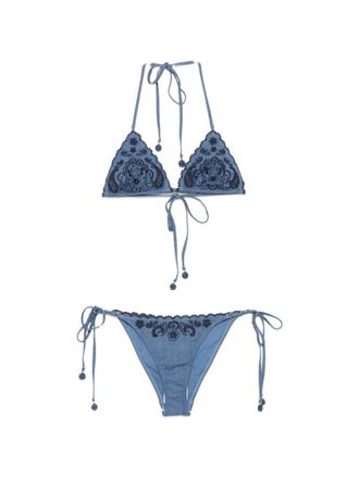 Zimmermann Blue Embroidered Swimwear