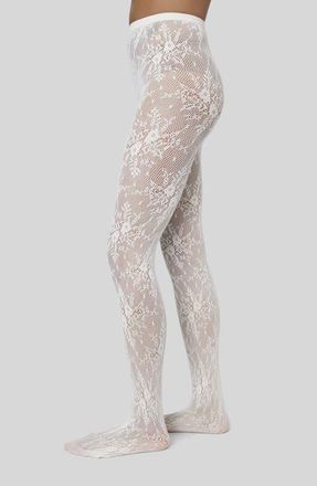 Swedish Stockings Rose Lace Tights in Ivory at Nordstrom, Size X-Large