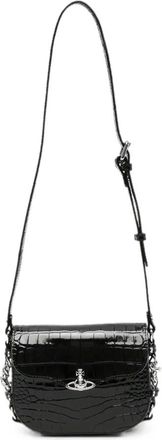 Vivienne Westwood Tassen, Dames, Zwart, ONE Size, Leer, Hunter Flap Crossbody