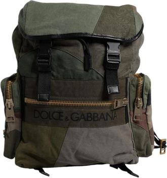 Dolce & Gabbana Patchwork Reistas - Heren - Rugzakken - Groen - ONE Size - Katoen - Tassen