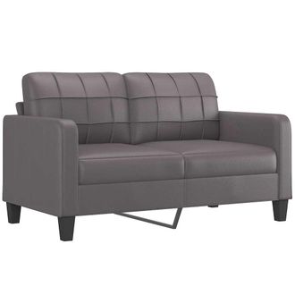 vidaXL Sof&aacute; De 2 Plazas De Cuero Sint&eacute;tico Gris 140 Cm Vidaxl