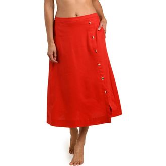 La Blanca Harbor Breeze Midi Cover-Up Skirt in Ruby at Nordstrom, Size X-Large
