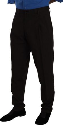 Dolce & Gabbana Mens Brown Wool Skinny Formal Dress Pants Virgin Elastane