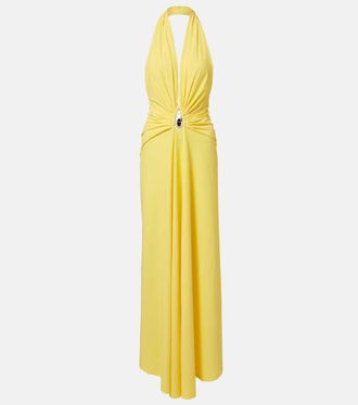 CHRISTOPHER ESBER Embellished ruched jersey maxi dress
