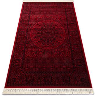 RugsX Rugsx - Orient 6039 Alfombra Burdeos / Negra Marco, Roset&oacute;n, Oriental, Con Flecos Red 180x270 Cm