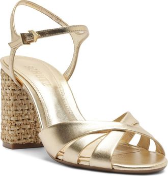 Schutz Keefa Ankle Strap Sandal in Platinum at Nordstrom, Size 9.5