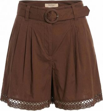 Twin-Set Shorts With Macrame And Belt