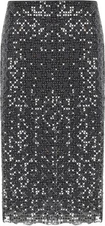 Marella Agevole Sequin Tulle Skirt - Dames - Midirokken - Grijs - S - Polyester - Rokken