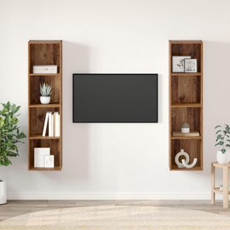 Berkfield Home TV Cabinet 2 pcs Brown 37 x 37 x 142.5 cm Engineered wood