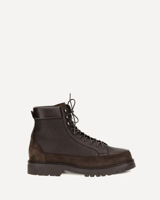 Brunello Cucinelli Lace-up deer leather and suede ankle Boots Male 42.5