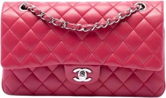 Chanel Pre-owned Double Flap Shoulder Bag - Dames - Vintage Schoudertas - Roze - ONE Size - Leer - Vintage