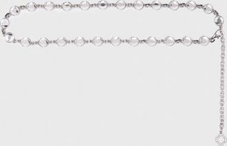 Maje Rhinestone Chain Belt - Silver - Maje