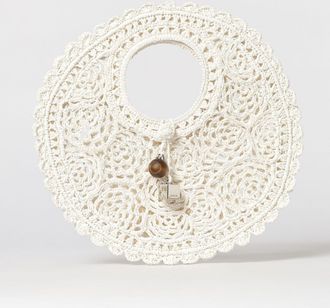 Jacquemus Borsa Le Petit Rond Spiaggia in rafia crochet
