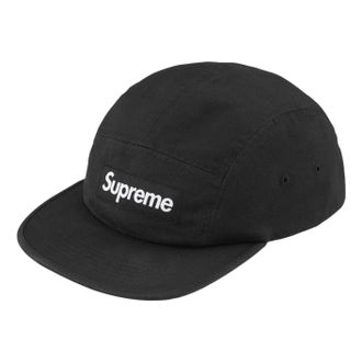 SUPREME SS26 Washed Chino Twill Camp Cap Black SUP-SS26-1000-BLK