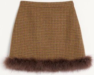 Valentino Short Houndstooth Skirt Wo