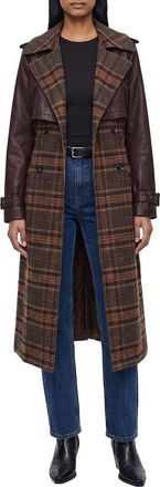 Avec Les Filles Oversized Maxi Combo Wool-Blend Trench Coat