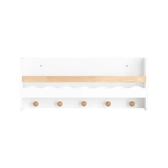 SoBuy Librer&iacute;a Infantil De Pared Estanter&iacute;a Para Ni&ntilde;os Con 1 Estante Y 5 Ganchos 73 X 15 X 30 Cm Kmb78-w Sobuy Es