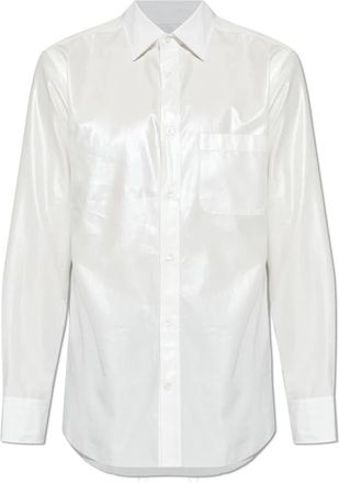 Maison Margiela Shirt in Katoen Poplin - Heren - Zakelijke Overhemden - Wit - XL - Katoen - Overhemden