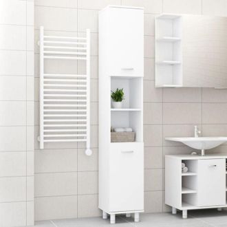 vidaXL Mobile da Bagno Bianco 30x30x179 cm in Legno Multistrato - Vidaxl