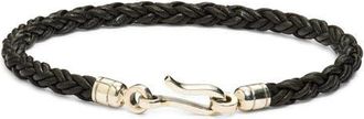 Caputo & Co. Twisted Braid Leather Bracelet in Black at Nordstrom